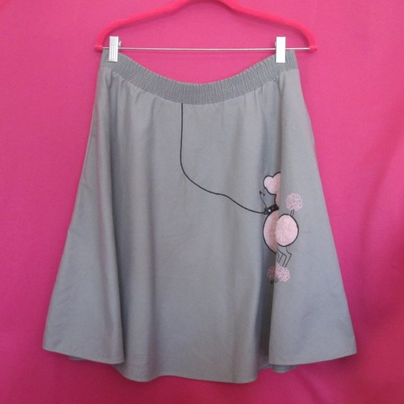 vintage rockabilly pink poodle skirt top suit set size small medium co ord - Picture 5 of 6